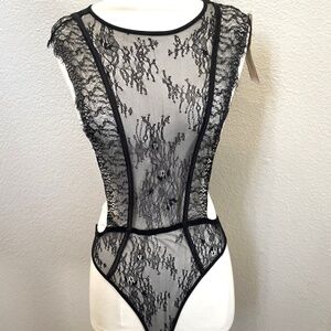 NWT Small Lace Teddy Body Suit Thong Shirley Of Hollywood Lingerie